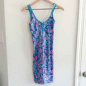Champion X MTV geometric print bodycon dress XS